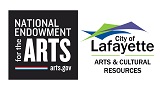logos of the NEA and Lafayette Arts & Cultural Resources Department