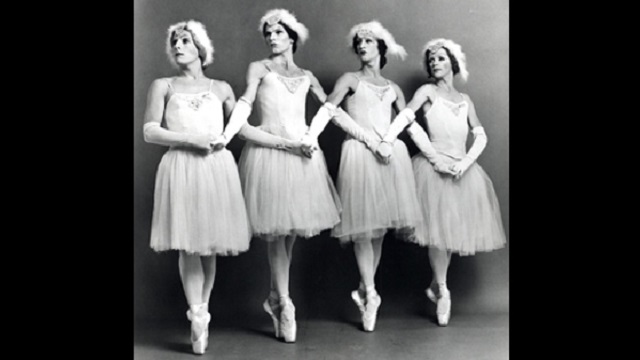 historic photo of male ballerinas on their toes